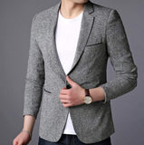 Mens Single Button Gray Blazer - Presidential Brand (R)