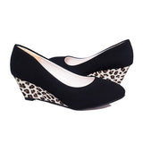 Pumps Women Slip On Casual Leopard Wedge Heels Platform Leisure Shoes - Presidential Brand (R)