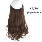 12‘’ 14" 16" 18" Wave Halo Hair Extensions Invisible Ombre Bayalage Synthetic Natural Flip Hidden Secret Wire Crown Grey Pink - Presidential Brand (R)