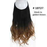 12‘’ 14" 16" 18" Wave Halo Hair Extensions Invisible Ombre Bayalage Synthetic Natural Flip Hidden Secret Wire Crown Grey Pink - Presidential Brand (R)