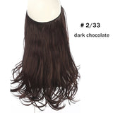 12‘’ 14" 16" 18" Wave Halo Hair Extensions Invisible Ombre Bayalage Synthetic Natural Flip Hidden Secret Wire Crown Grey Pink - Presidential Brand (R)