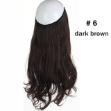 12‘’ 14" 16" 18" Wave Halo Hair Extensions Invisible Ombre Bayalage Synthetic Natural Flip Hidden Secret Wire Crown Grey Pink - Presidential Brand (R)