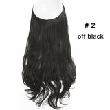 12‘’ 14" 16" 18" Wave Halo Hair Extensions Invisible Ombre Bayalage Synthetic Natural Flip Hidden Secret Wire Crown Grey Pink - Presidential Brand (R)