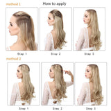 12‘’ 14" 16" 18" Wave Halo Hair Extensions Invisible Ombre Bayalage Synthetic Natural Flip Hidden Secret Wire Crown Grey Pink - Presidential Brand (R)