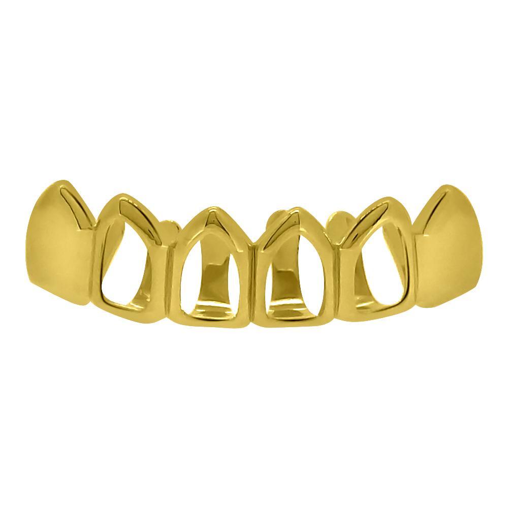 Gold Grillz 4 Outline Bottom Teeth