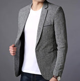Mens Single Button Gray Blazer - Presidential Brand (R)