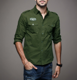 Mens Army Style Long Sleeve Shirt - Presidential Brand (R)