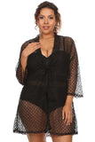 Plus Size Women's Spider Lace Beach Dress Cove Up Swimwear Made in USA - Presidential Brand (R)