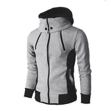 Mens High Collar Windproof Hoodie Light Gray - Presidential Brand (R)