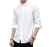 Mens Mandarin Collar Button Front Shirt - Presidential Brand (R)