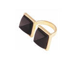 Tiger's Eye Quartz Double Pyramid Ring - Presidential Brand (R)
