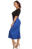Plus Size Women's Gaucho Pants Knit Capri Culottes Lose Fit 1XL, 2XL, 3XL - Presidential Brand (R)