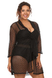 Plus Size Women's Spider Lace Beach Dress Cove Up Swimwear Made in USA - Presidential Brand (R)