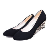 Pumps Women Slip On Casual Leopard Wedge Heels Platform Leisure Shoes - Presidential Brand (R)