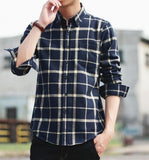 Mens Long Sleeve Checkered Cotton Shirt - Presidential Brand (R)