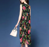 Womens Sleeveless Floral Chiffon Dress - Presidential Brand (R)
