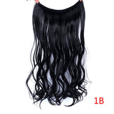 Allaosify 24" Invisible Wire No Clips In Hair Extensions Secret Fish Line Hairpieces Synthetic Straight Wavy Hair Extensions - Presidential Brand (R)