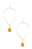 Ladies fashion faceted gem teardrop dangle earring - Presidential Brand (R)