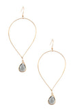 Ladies fashion faceted gem teardrop dangle earring - Presidential Brand (R)