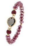 Ladies fashion faceted glass bead gemstone bracelet - Presidential Brand (R)