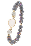 Ladies fashion faceted glass bead gemstone bracelet - Presidential Brand (R)