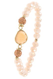 Ladies fashion faceted glass bead gemstone bracelet - Presidential Brand (R)