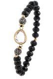 Ladies fashion faceted glass bead gemstone bracelet - Presidential Brand (R)
