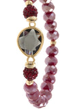 Ladies fashion faceted glass bead gemstone bracelet - Presidential Brand (R)