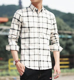 Mens Long Sleeve Checkered Cotton Shirt - Presidential Brand (R)