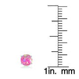 Sterling Silver Simulated Pink Opal 5mm Round-Cut Solitaire Stud Earrings - Presidential Brand (R)