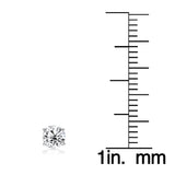 Sterling Silver White Topaz 4mm Round-Cut Solitaire Stud Earrings - Presidential Brand (R)