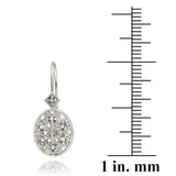 Sterling Silver Oval Filigree Diamond Accent Leverback Drop Earrings, JK-I3 - Presidential Brand (R)