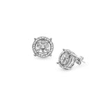 Sterling Silver Diamond Accent Round Illusion Stud Earrings, JK-I3 - Presidential Brand (R)