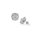 Sterling Silver Diamond Accent Round Illusion Stud Earrings, JK-I3 - Presidential Brand (R)