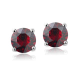 Swarovski Elements Garnet January Birthstone Stud Earrings in Gold Tone - Presidential Brand (R)