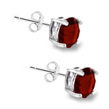 Swarovski Elements Garnet January Birthstone Stud Earrings in Gold Tone - Presidential Brand (R)