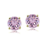 Swarovski Elements Alexandrite June Birthstone Stud Earrings in Gold Tone - Presidential Brand (R)