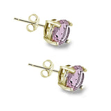 Swarovski Elements Alexandrite June Birthstone Stud Earrings in Gold Tone - Presidential Brand (R)