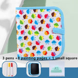 8/10/12 Pages Children Soft Painting Board Toy Creative Doodle Book With Water Based Colored Chalk Kids Drawing Toy For Gift