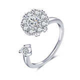 Fidget Spinner Rings for Women Sunflower Adjustable Open Ring You are My Sunshine Rotate Anti Stress Ring Valentine's Day Gfit