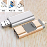Supersonic 3 in 1 OTG Metal Usb Flash Drive pendrive For iPhone 6/6s/6Plus/7/7Plus/8/X Usb/Micro USB /Lightning for Android PC - Presidential Brand (R)