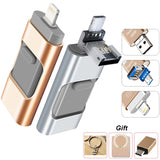Supersonic 3 in 1 OTG Metal Usb Flash Drive pendrive For iPhone 6/6s/6Plus/7/7Plus/8/X Usb/Micro USB /Lightning for Android PC - Presidential Brand (R)