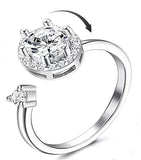 Fidget Spinner Rings for Women Sunflower Adjustable Open Ring You are My Sunshine Rotate Anti Stress Ring Valentine's Day Gfit