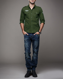 Mens Army Style Long Sleeve Shirt - Presidential Brand (R)