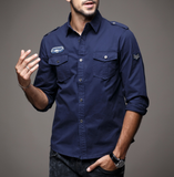 Mens Army Style Long Sleeve Shirt - Presidential Brand (R)