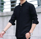 Mens Mandarin Collar Button Front Shirt - Presidential Brand (R)