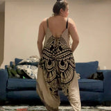 Owl Romper Dress As Seen on TK Viral Video Jumper Dress Jumpsuit Pulling Pocket Up To Neck with The Owl Print on Full Display