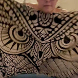 Owl Romper Dress As Seen on TK Viral Video Jumper Dress Jumpsuit Pulling Pocket Up To Neck with The Owl Print on Full Display