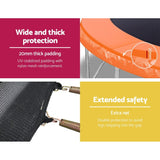 Everfit 12FT Trampoline Round Trampolines With Basketball Hoop Kids Present Gift Enclosure Safety Net Pad Outdoor Orange - Presidential Brand (R)