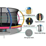 Everfit 14FT Trampoline Round Trampolines With Basketball Hoop Kids Present Gift Enclosure Safety Net Pad Outdoor Multi-coloured - Presidential Brand (R)